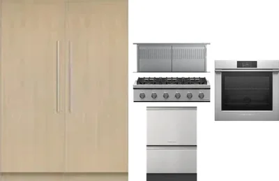 6 Piece Package Includes Refrigerator, Freezer, Cooktop, Wall Oven, Hood And Dishwasher